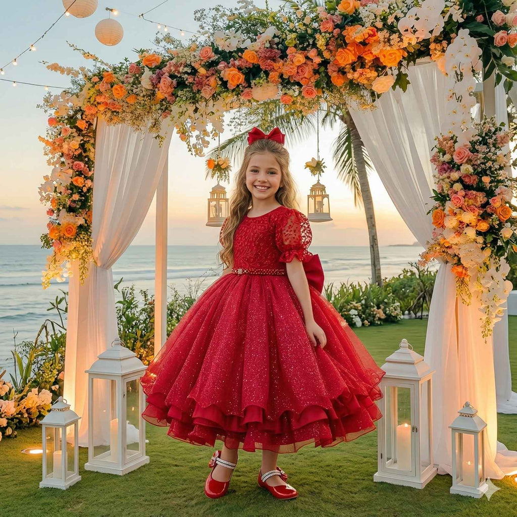 Vestido Bella Child Laize Vermelho Modelo 2 (VESTBLLCHLLAZVRMDLO)