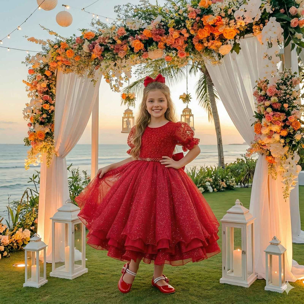 Vestido Bella Child Laize Vermelho Modelo 2 (VESTBLLCHLLAZVRMDLO)