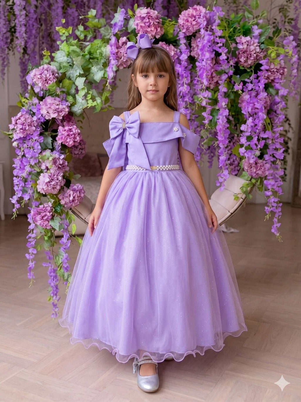 Vestido Banana Club Longo Doce Elegancia Lilas