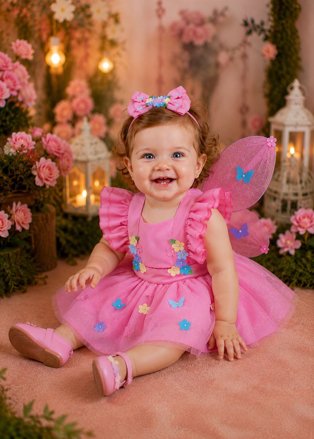Romper/Vestido Princesa Belli Jardim Encantado Rosa (RMPERVESTJRDENCROSA)