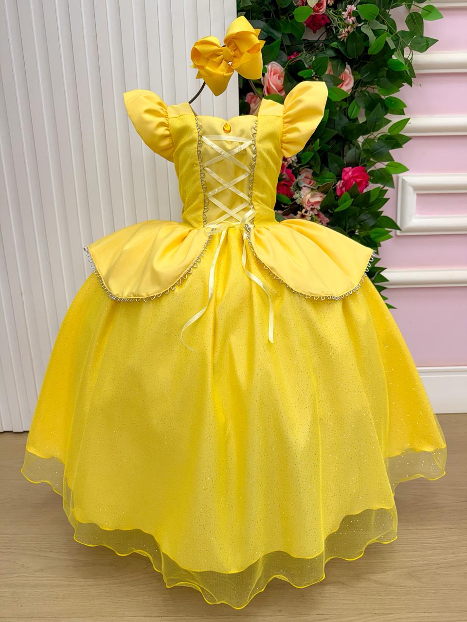 Fantasia/ Vestido Mini Miss Longo Princesa Amarela (FTVESTMNMSLNGBLFR)