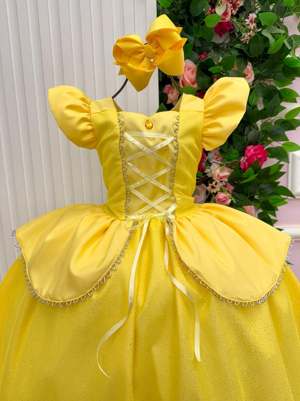 Fantasia/ Vestido Mini Miss Longo Princesa Amarela (FTVESTMNMSLNGBLFR)