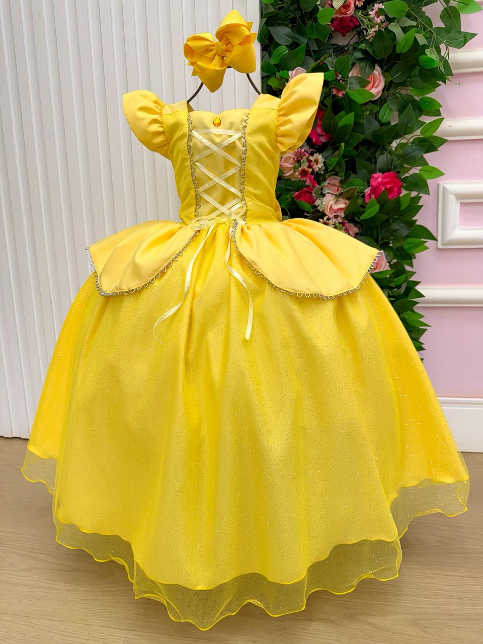 Fantasia/ Vestido Mini Miss Longo Princesa Amarela (FTVESTMNMSLNGBLFR)