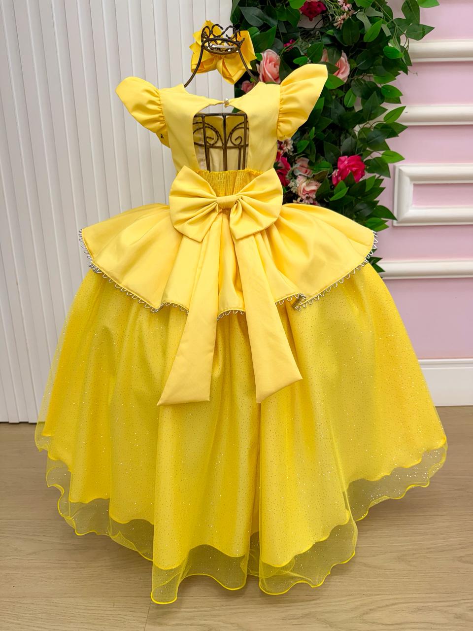 Fantasia/ Vestido Mini Miss Longo Princesa Amarela (FTVESTMNMSLNGBLFR)