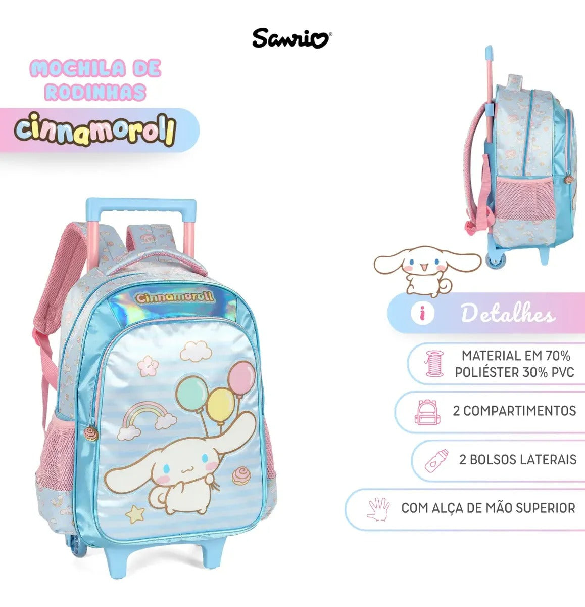 Mochila de Rodinhas Cinnamoroll (MCRDCNMR)