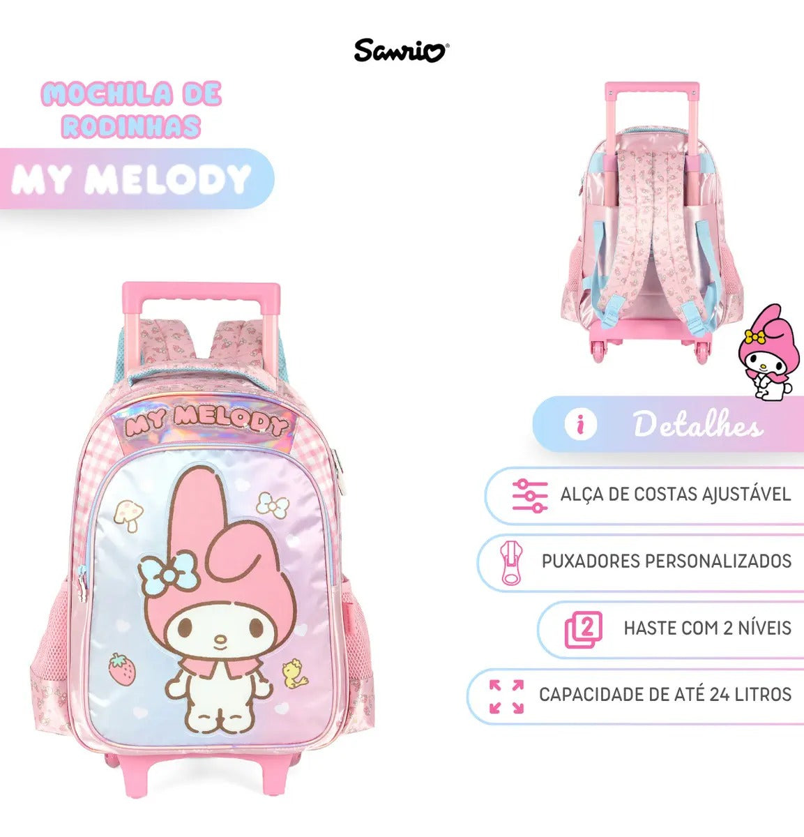 Mochila de Rodinhas My Melody (MCRDMMEL)