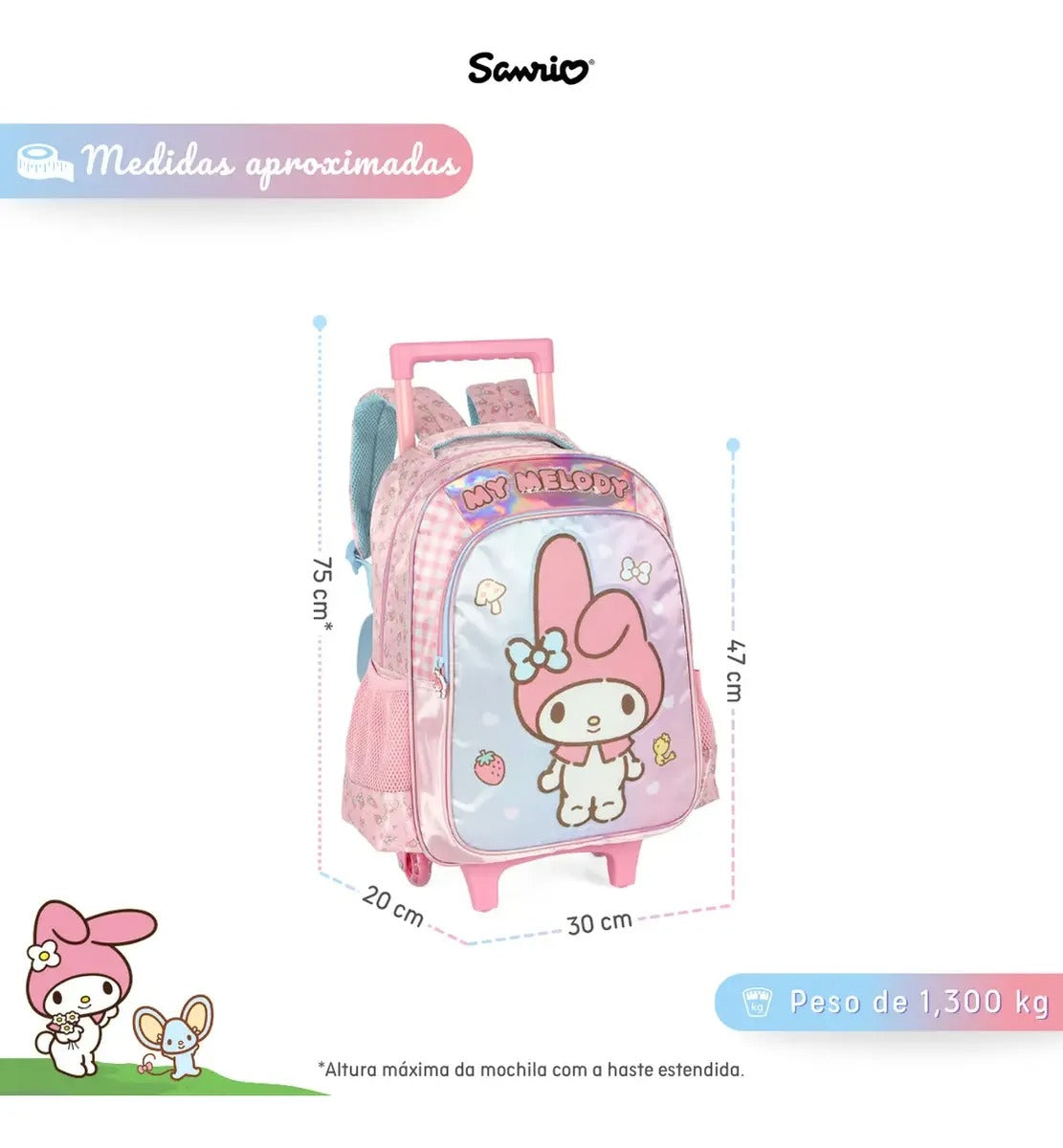 Mochila de Rodinhas My Melody (MCRDMMEL)
