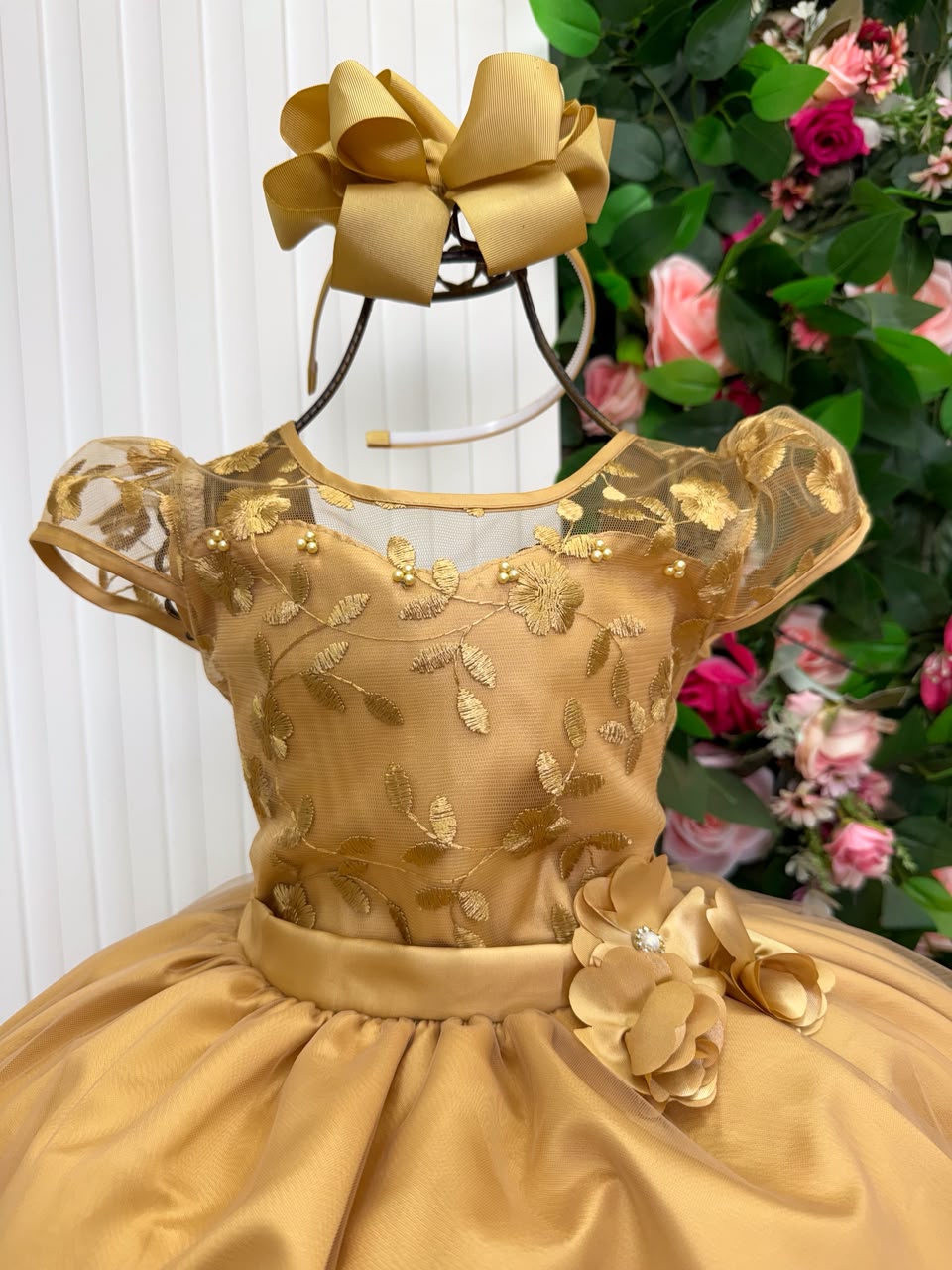Vestido Mini Miss Longo Carol Dourado - Festa