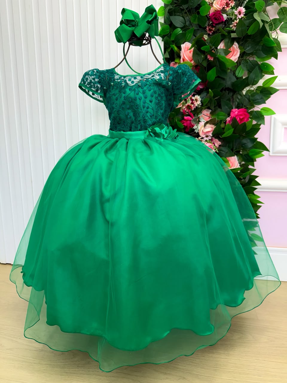 Vestido Mini Miss Longo Carol Verde Bandeira - Festa