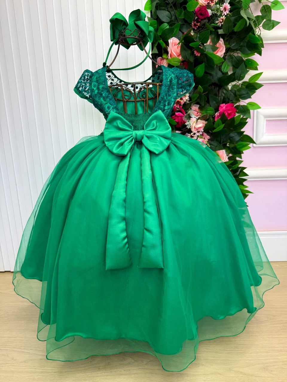 Vestido Mini Miss Longo Carol Verde Bandeira - Festa