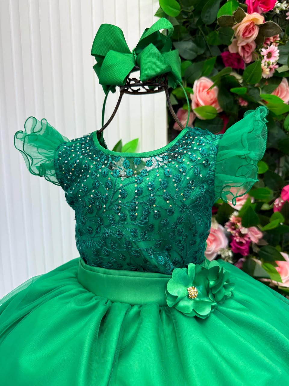 Vestido Mini Miss Longo Suzy Verde Bandeira - Festa