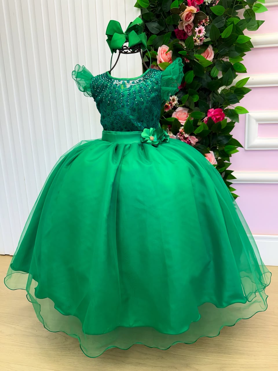 Vestido Mini Miss Longo Suzy Verde Bandeira - Festa