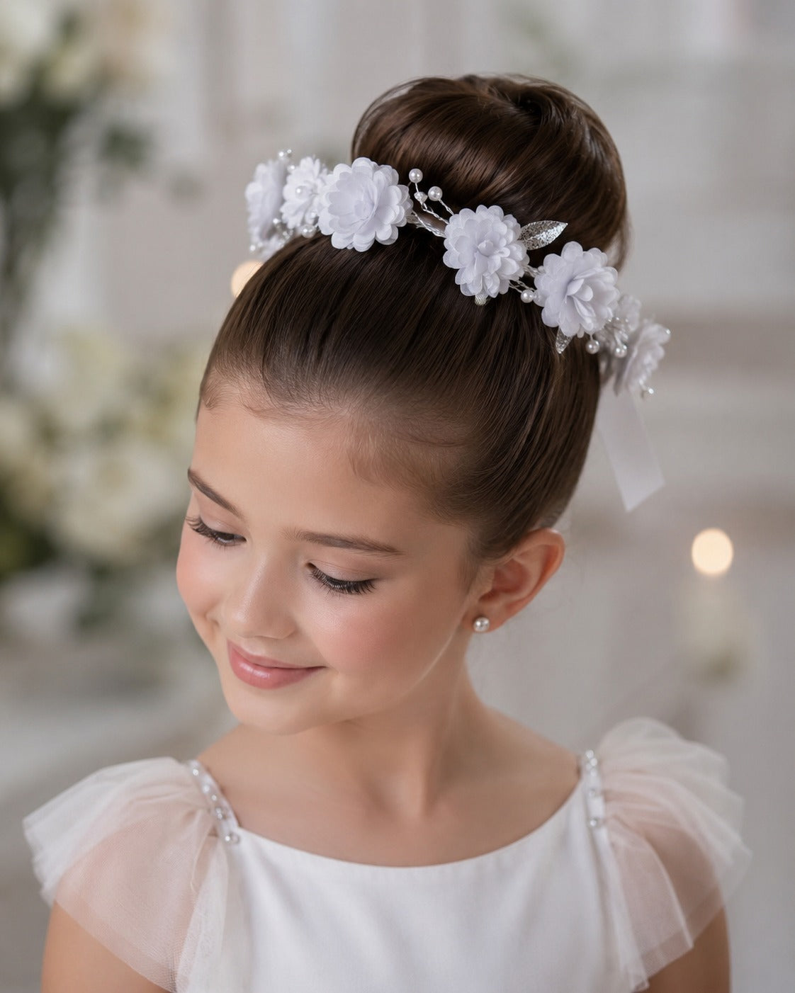 Coroa Arranjo Belli Floral Aluminio Branca (CRARRJLVN)