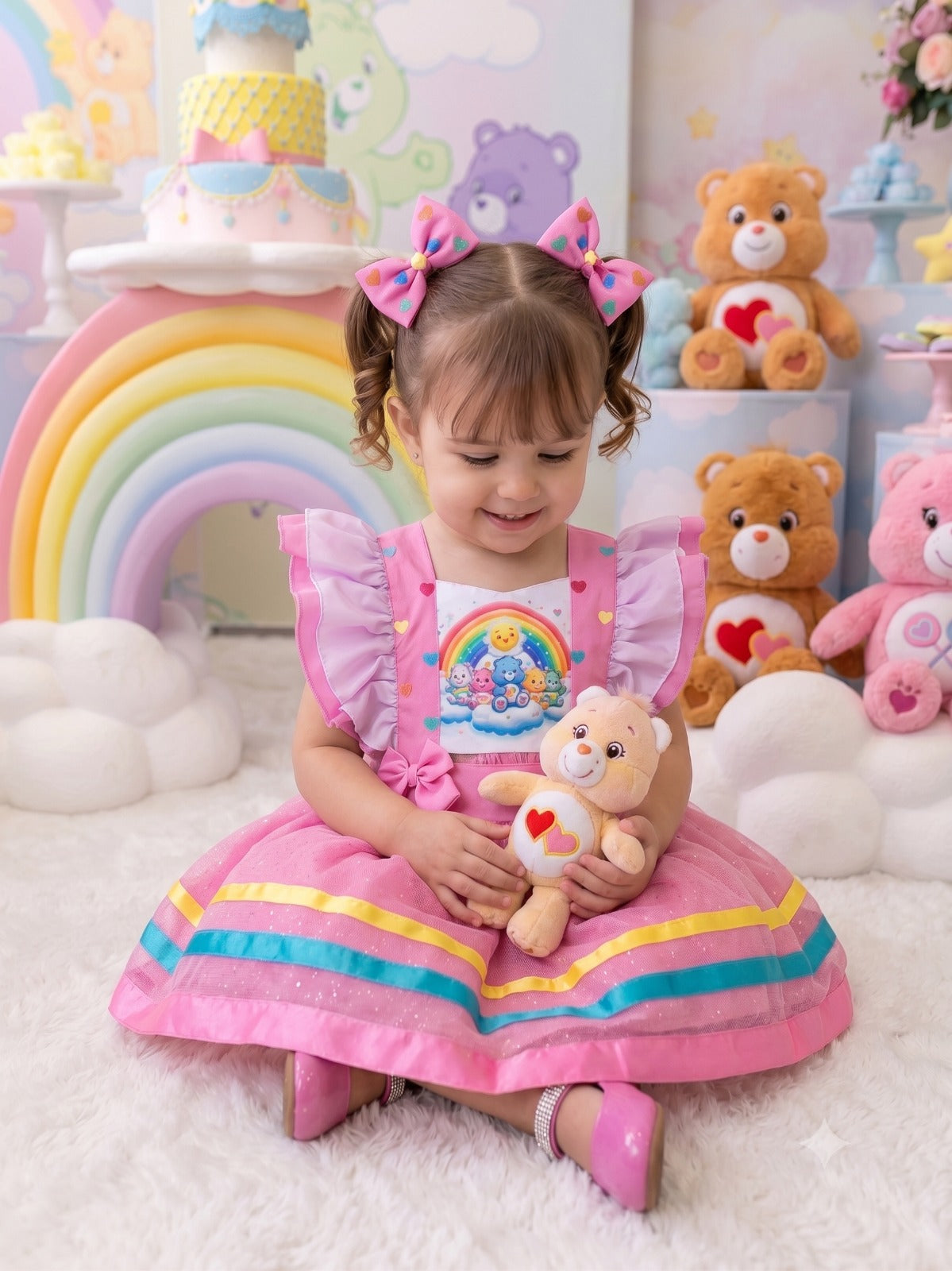 Romper/Vestido Princesa Belli Tematico Ursinhos Carinhosos (RMPNCBLTMURCRN)