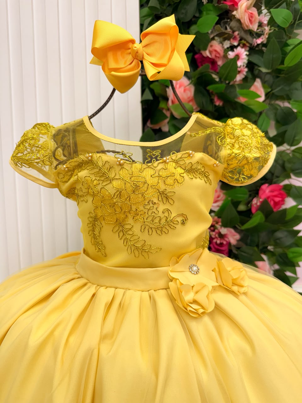 Vestido Mini Miss Longo Carol Amarelo - Festa