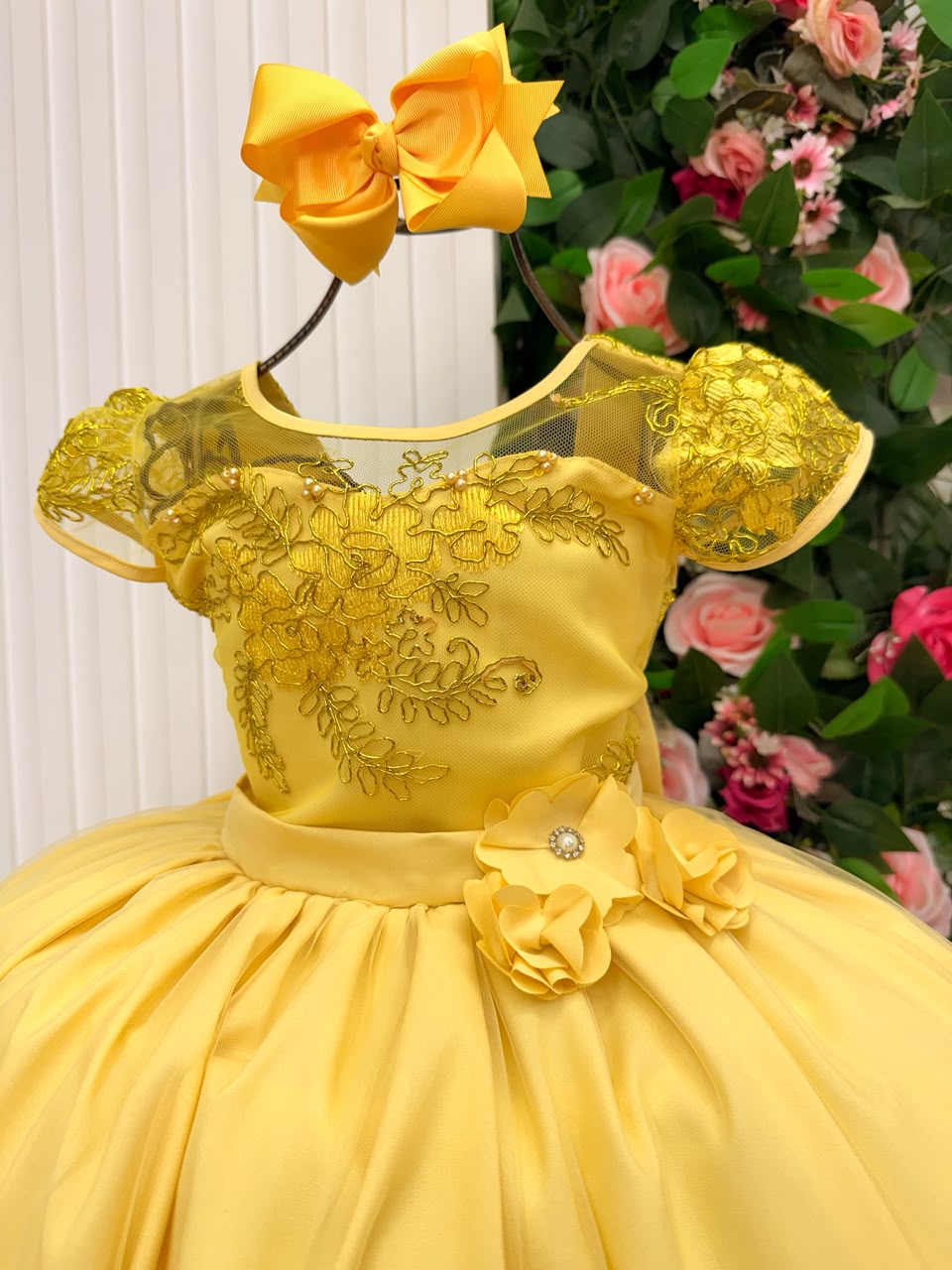 Vestido Mini Miss Longo Carol Amarelo - Festa