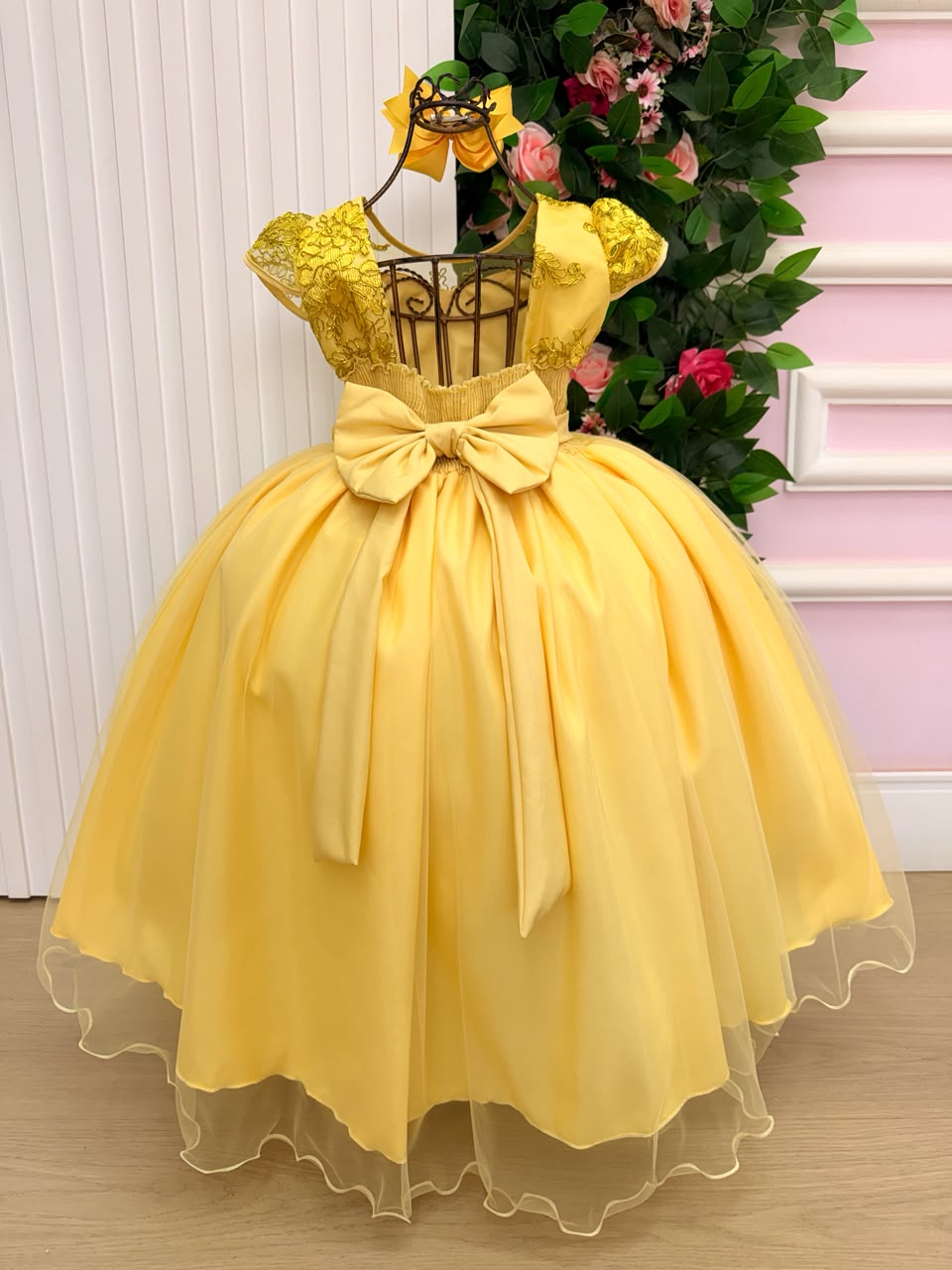 Vestido Mini Miss Longo Carol Amarelo - Festa