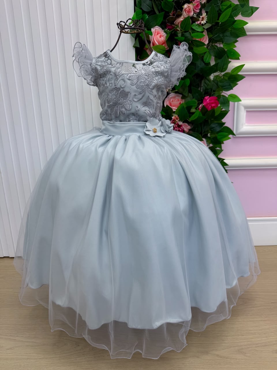 Vestido Mini Miss Longo Suzy Prata - Festa