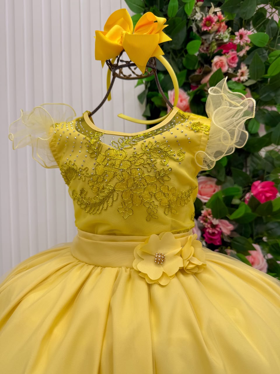 Vestido Mini Miss Longo Suzy Amarelo - Festa