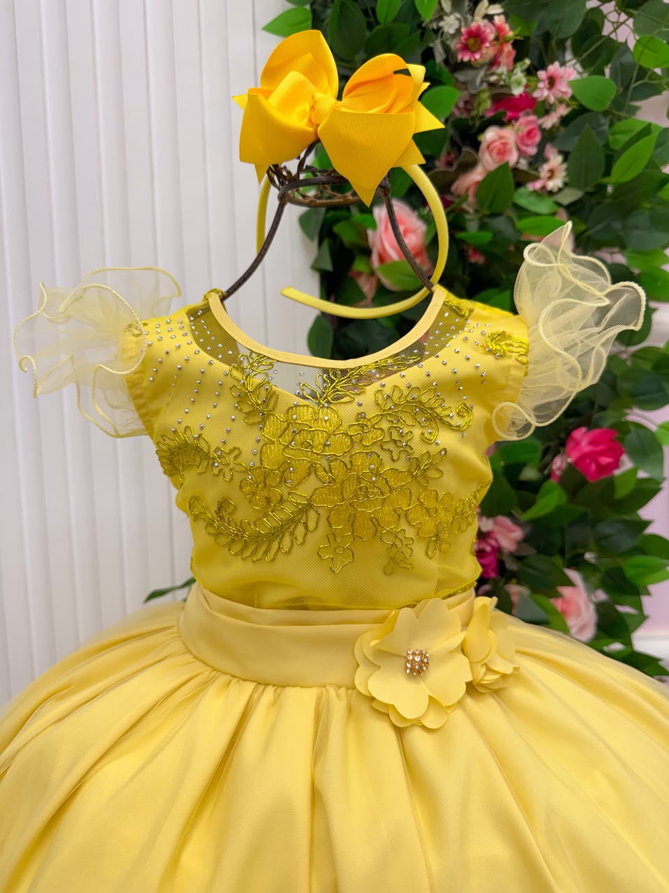 Vestido Mini Miss Longo Suzy Amarelo - Festa