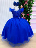Vestido Mini Miss Longo Suzy Azul Royal - Festa