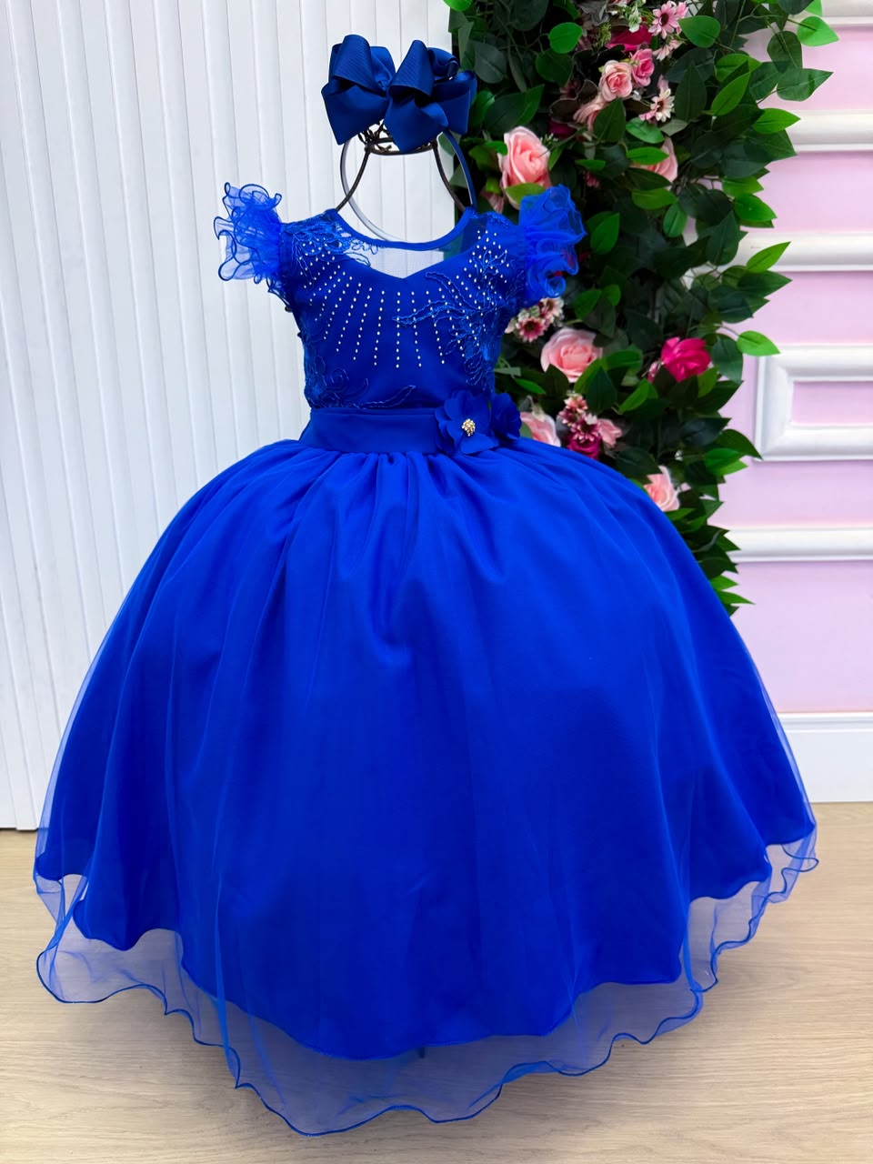 Vestido Mini Miss Longo Suzy Azul Royal - Festa