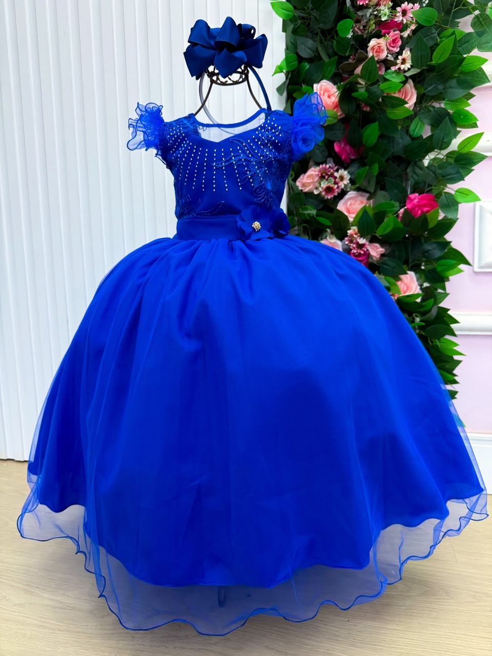 Vestido Mini Miss Longo Suzy Azul Royal - Festa