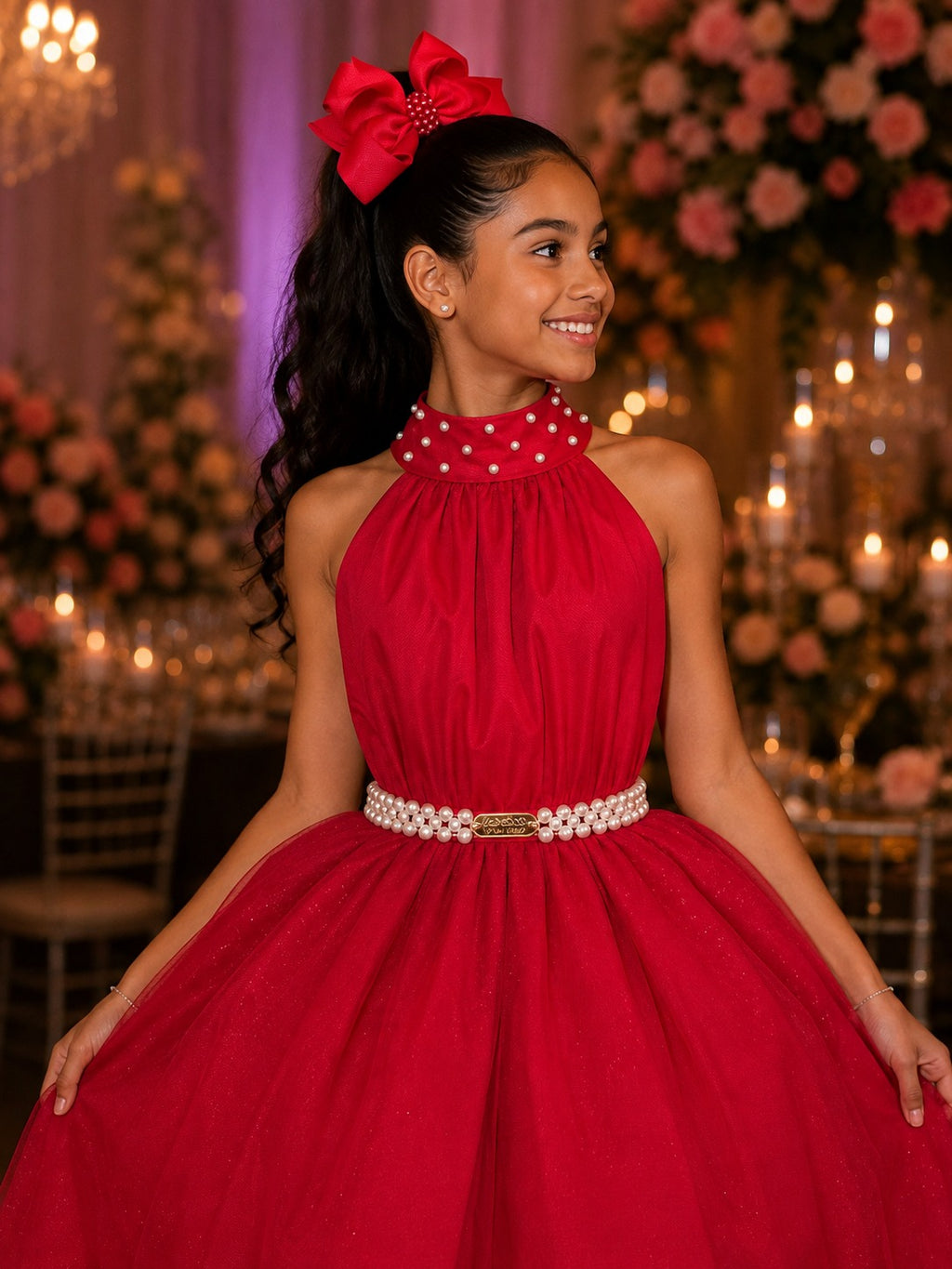 Vestido Banana Club Longo Âmbar Vermelho