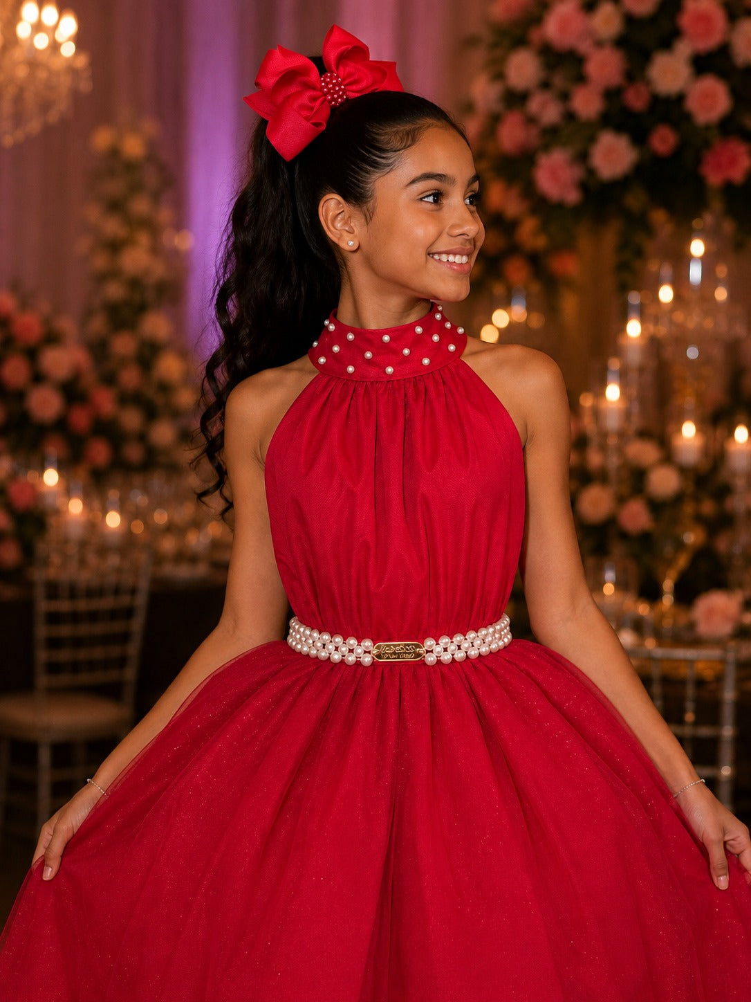 Vestido Banana Club Longo Âmbar Vermelho