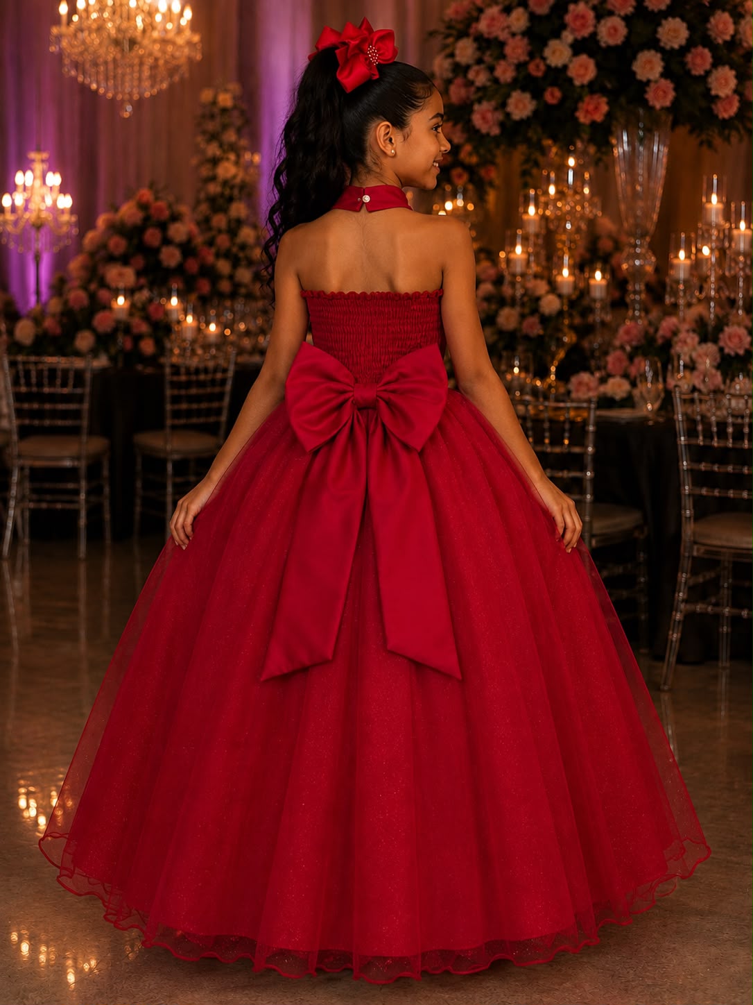 Vestido Banana Club Longo Âmbar Vermelho