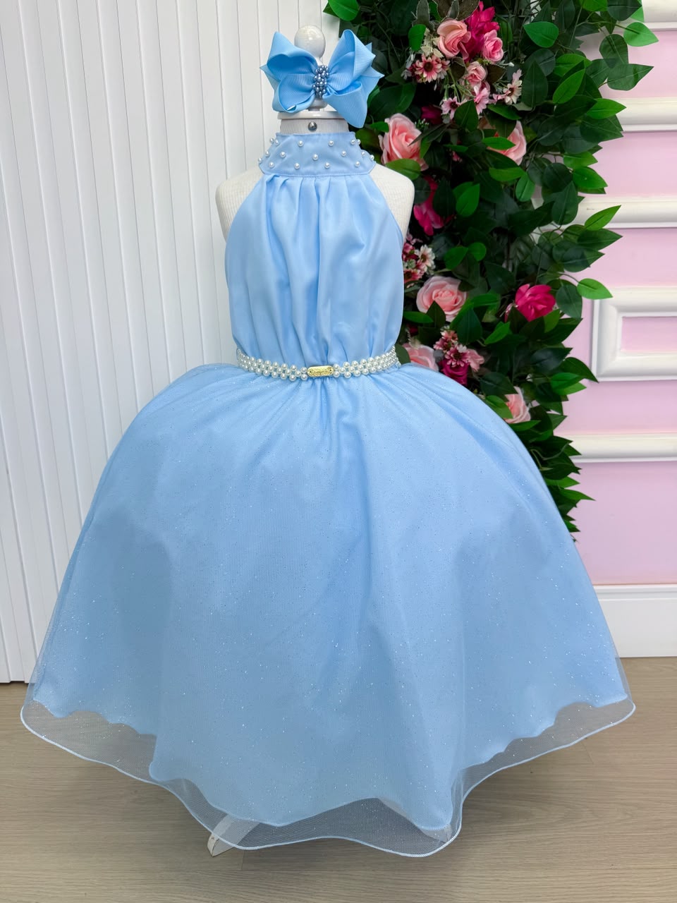 Vestido Banana Club Longo Âmbar Azul
