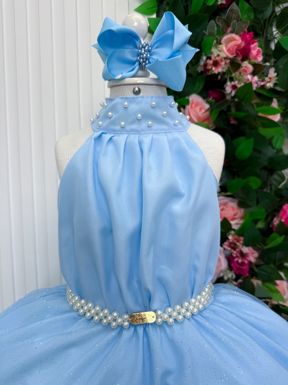 Vestido Banana Club Longo Âmbar Azul