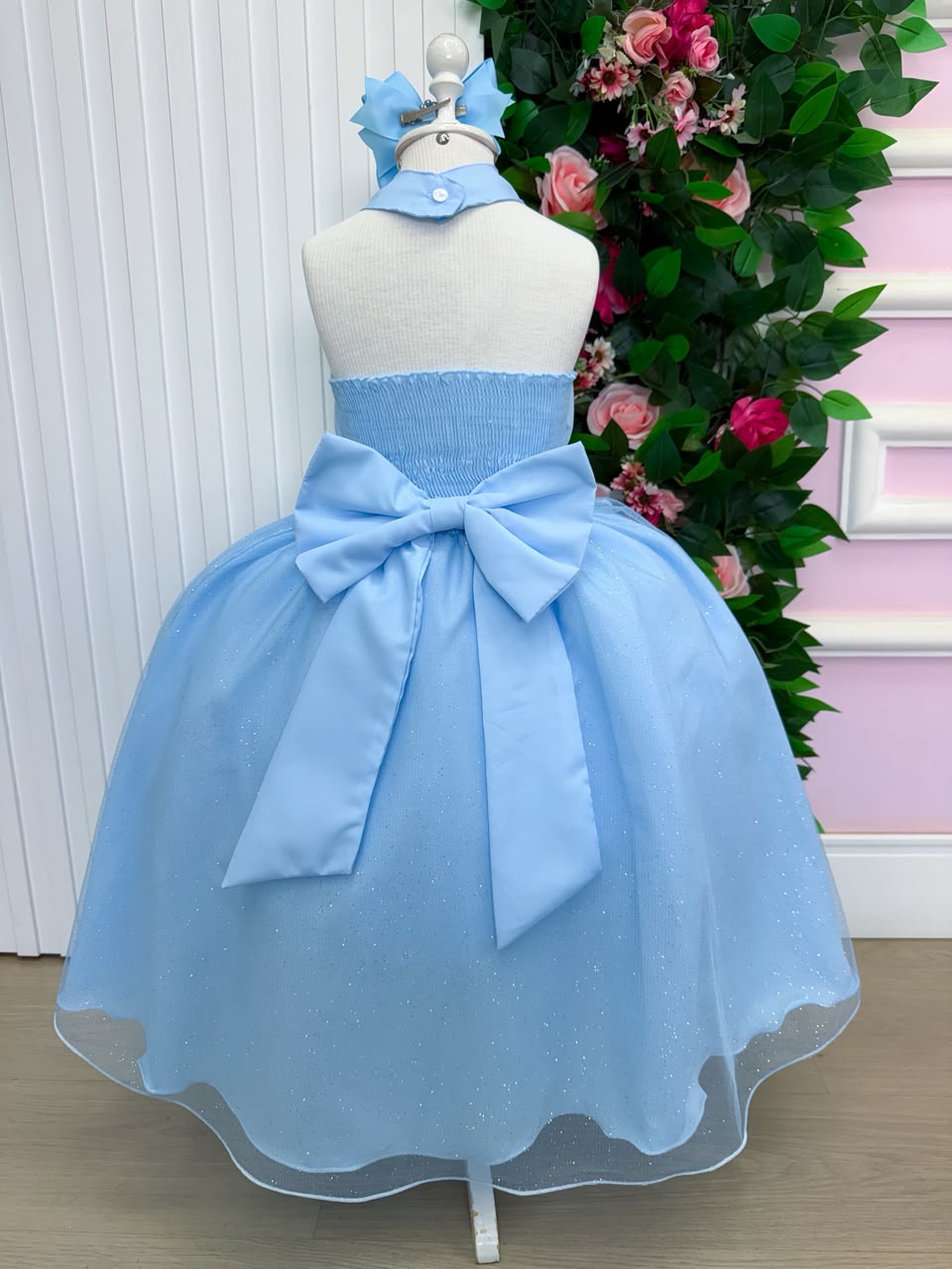 Vestido Banana Club Longo Âmbar Azul