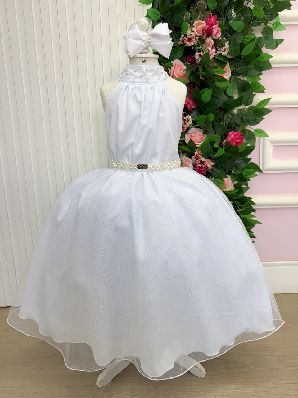 Vestido Banana Club Longo Âmbar Branco