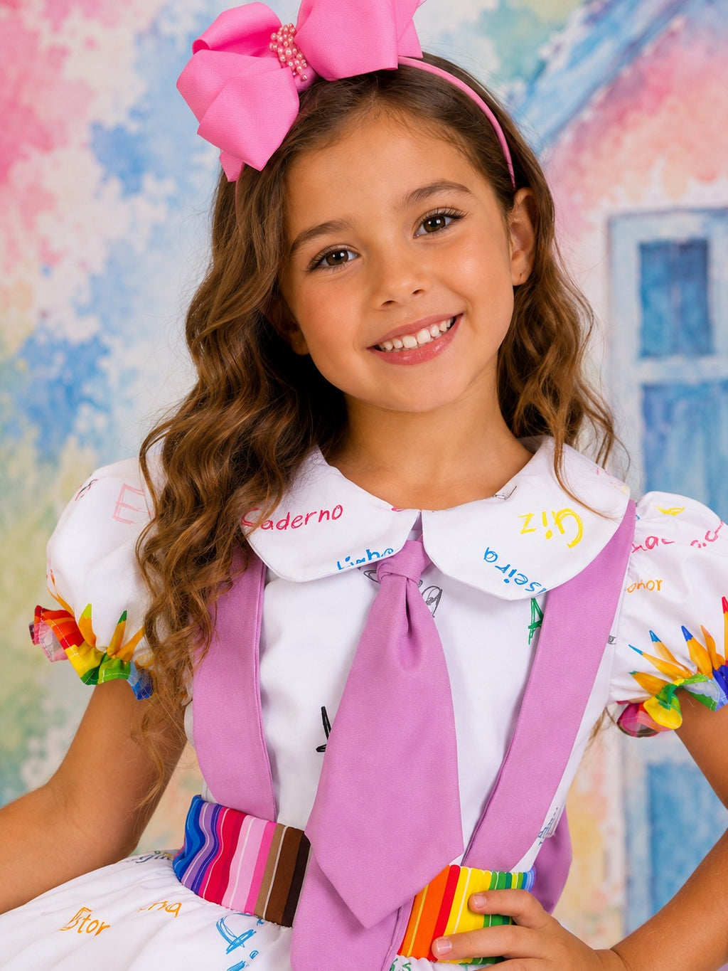 Vestido Marie Lapis Aquarela ABC Branco (VESTMRLPSABCBRCO)