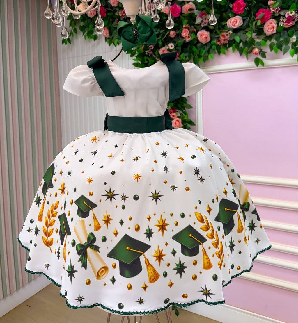 Vestido Marie Magia da Formatura ABC Aquarela Verde Esmeralda