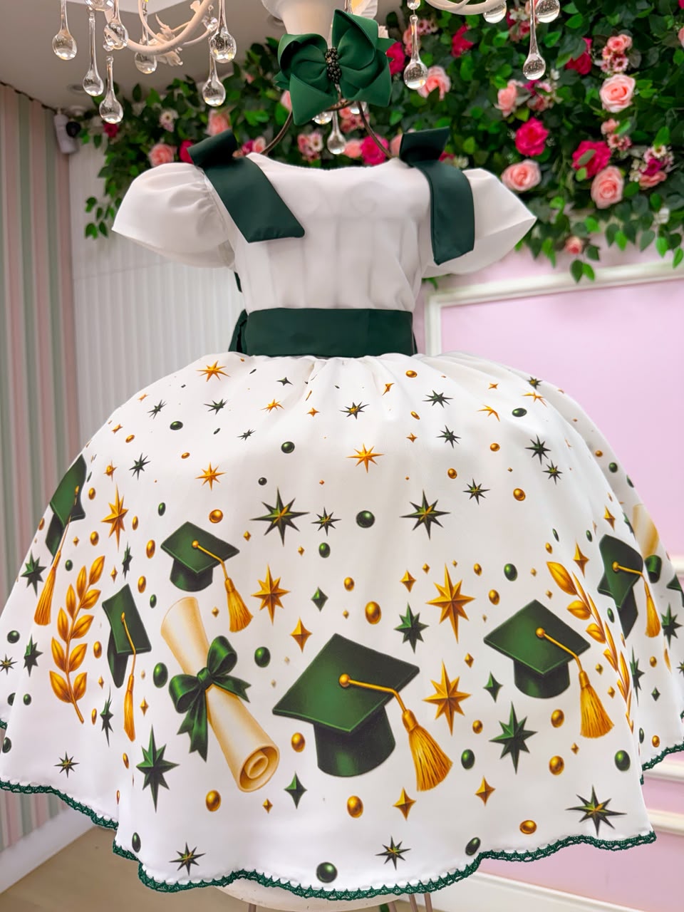 Vestido Marie Magia da Formatura ABC Aquarela Verde Esmeralda