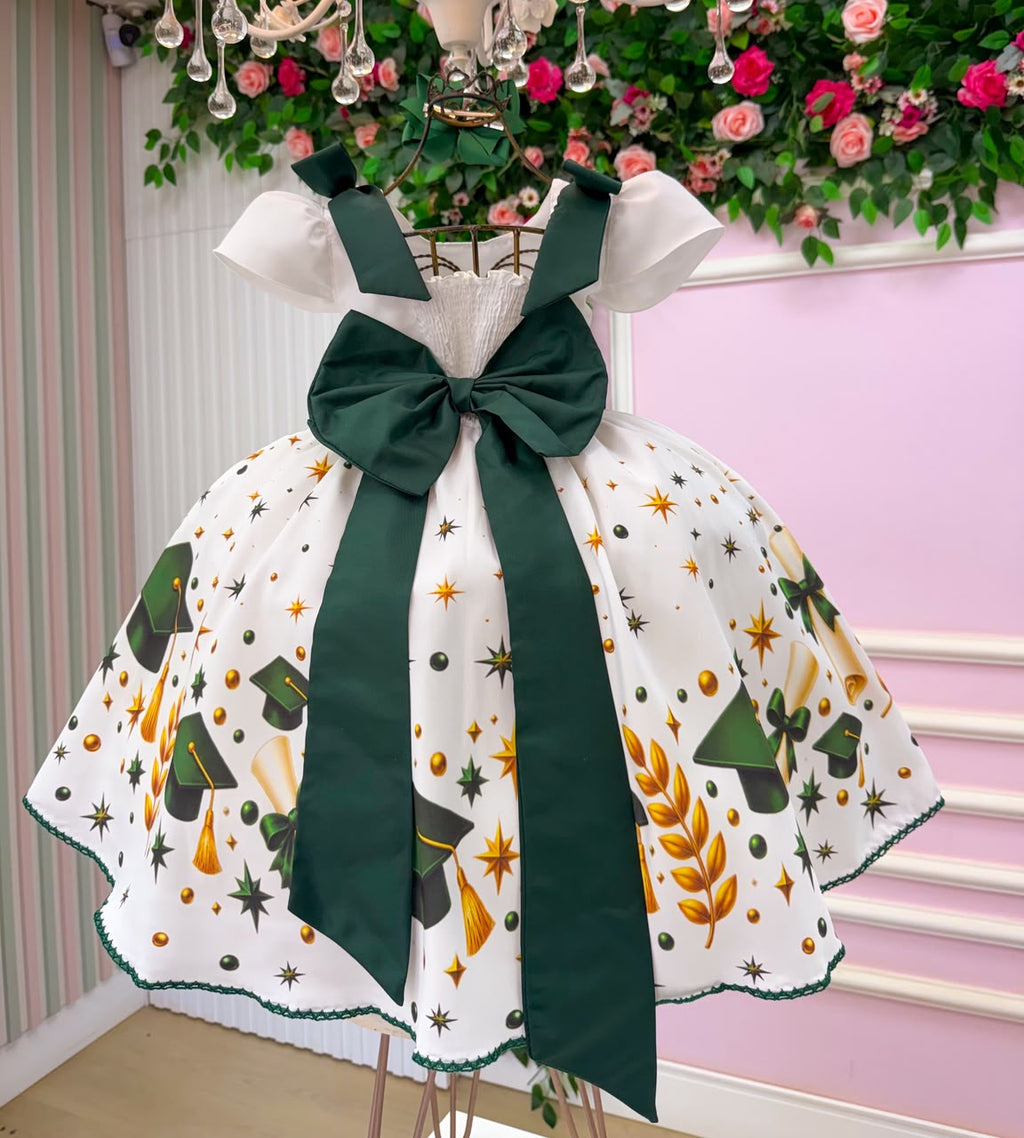 Vestido Marie Magia da Formatura ABC Aquarela Verde Esmeralda