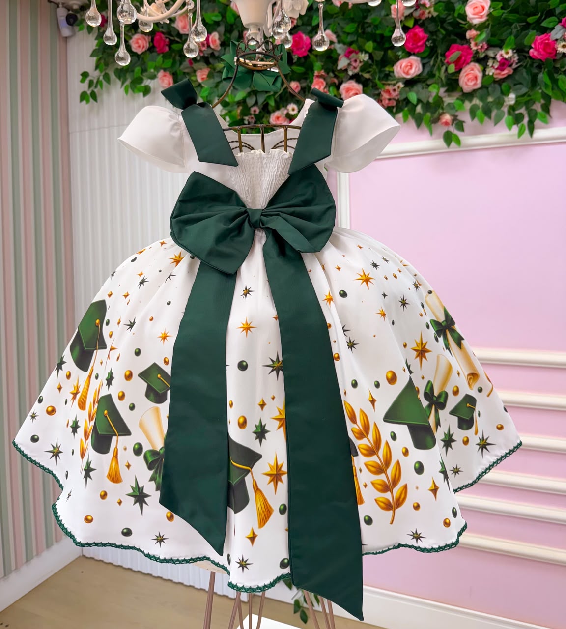 Vestido Marie Magia da Formatura ABC Aquarela Verde Esmeralda